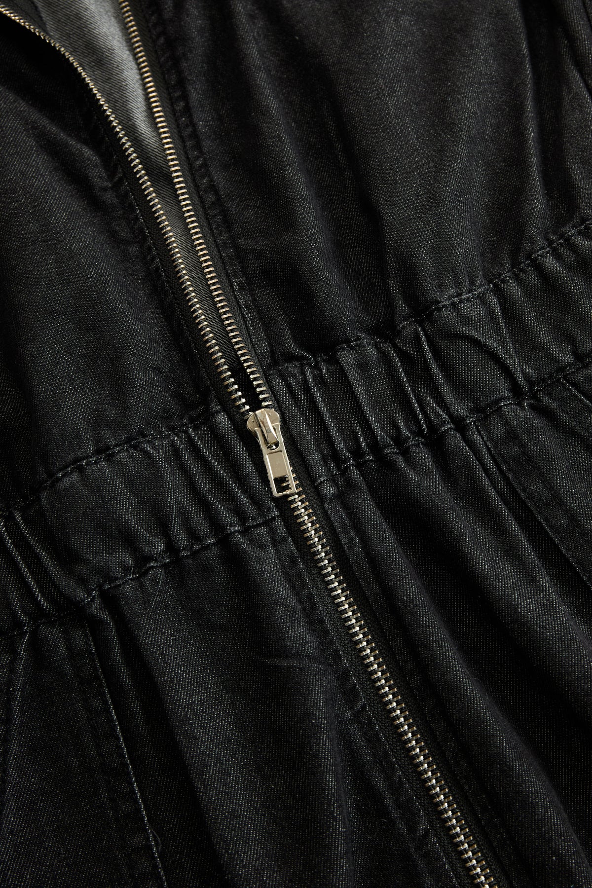 【24-hour shipping out】Casual Loose Vintage Denim Elastic Waist Zipper Hooded Jumpsuit