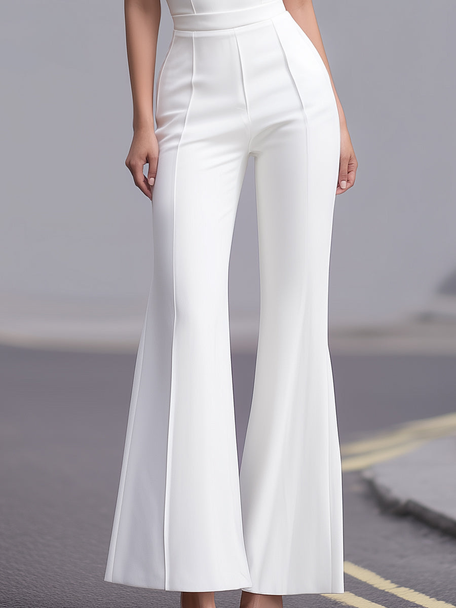 Off-Shoulder Structured Wide-Leg Jumpsuit