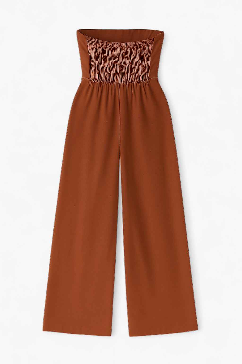 Strapless Wide Leg Jumpsuit | High Waist Structured Bodice Summer