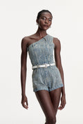 Damhnait One Shoulder Denim Jumpsuit