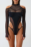 Dung Mesh Cutout Bodysuit