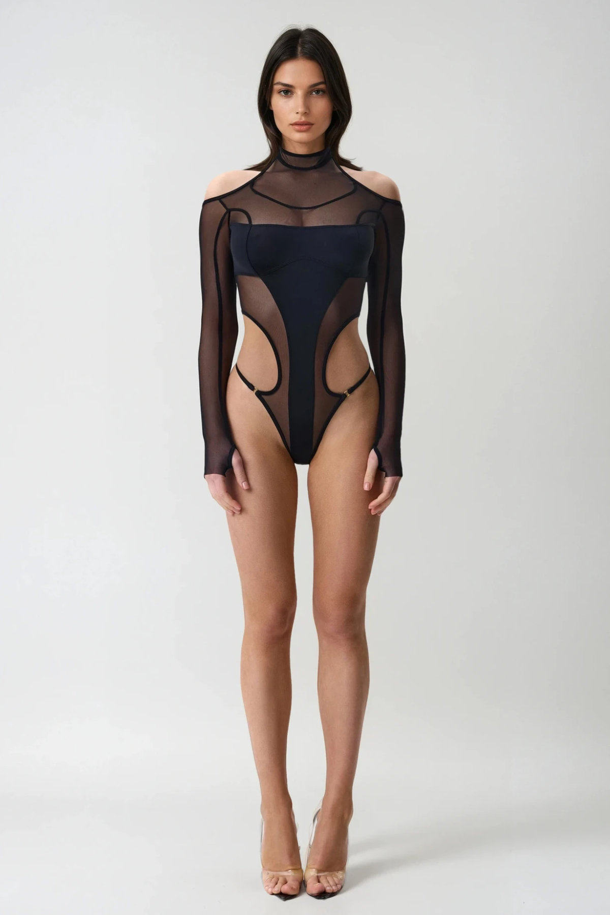 Dung Mesh Cutout Bodysuit