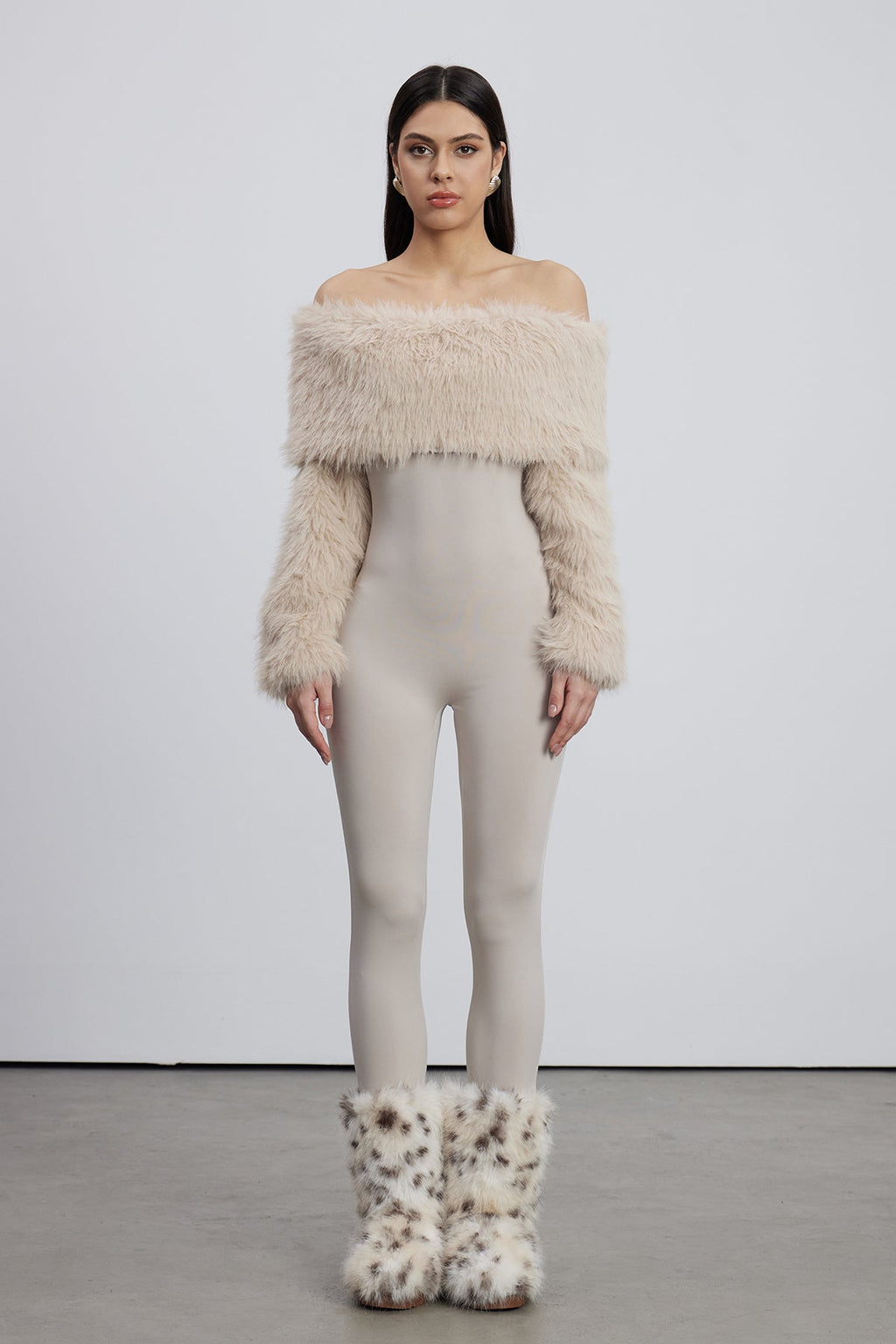 Emer Faux Fur Bodycon Jumpsuit
