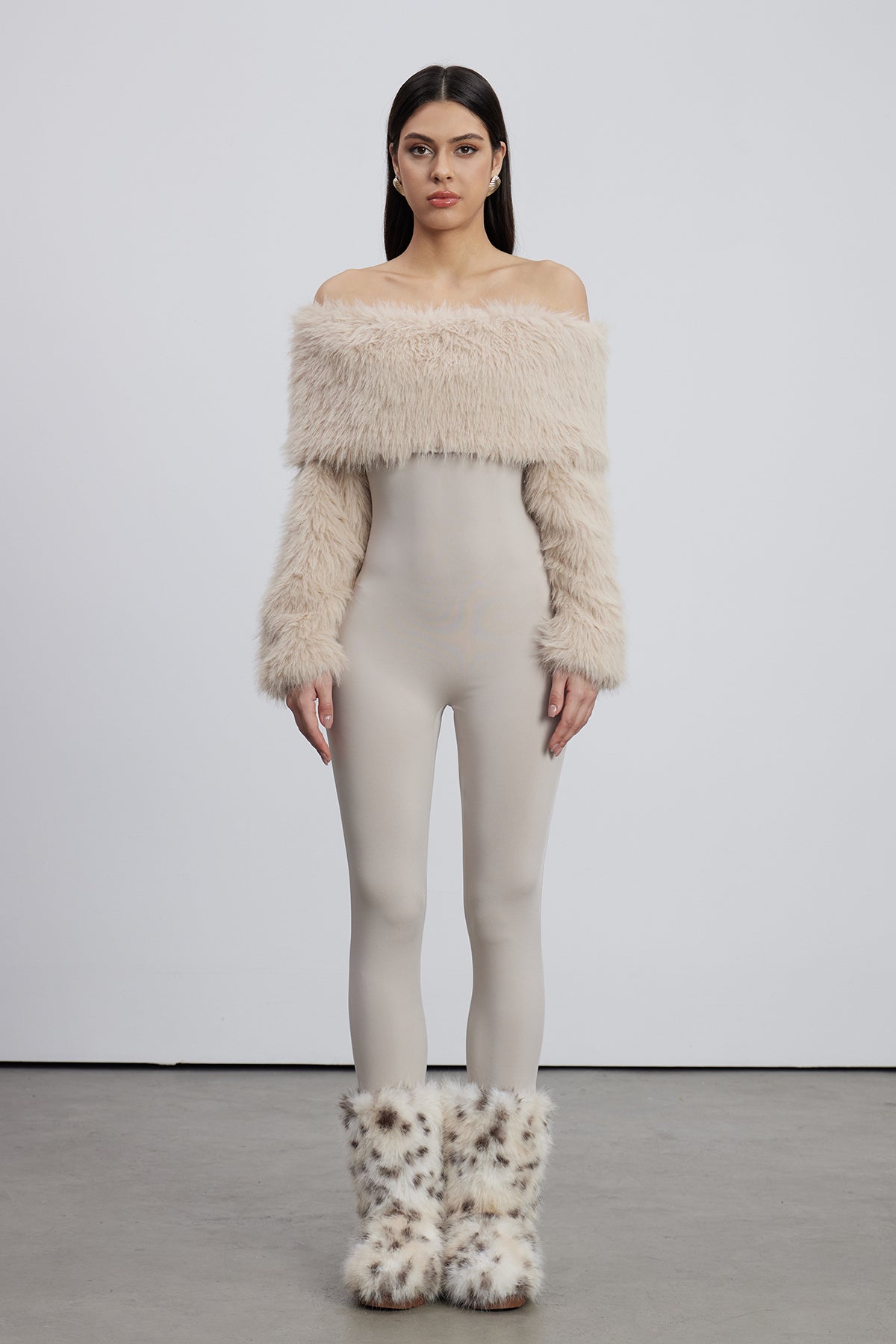 Emer Faux Fur Bodycon Jumpsuit