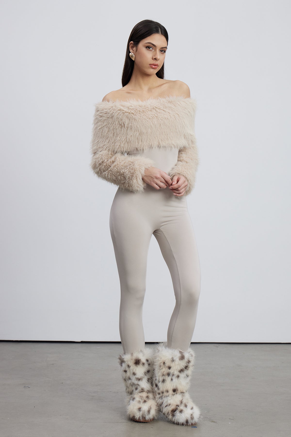 Emer Faux Fur Bodycon Jumpsuit