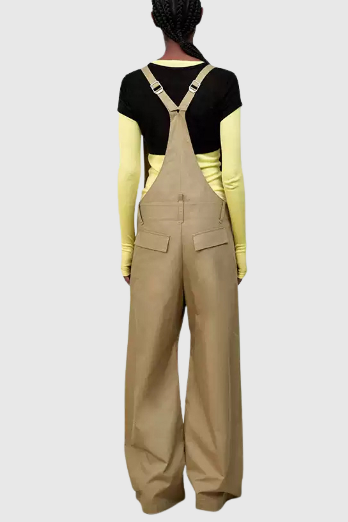 Jasleen V-neck Overalls - Khaki
